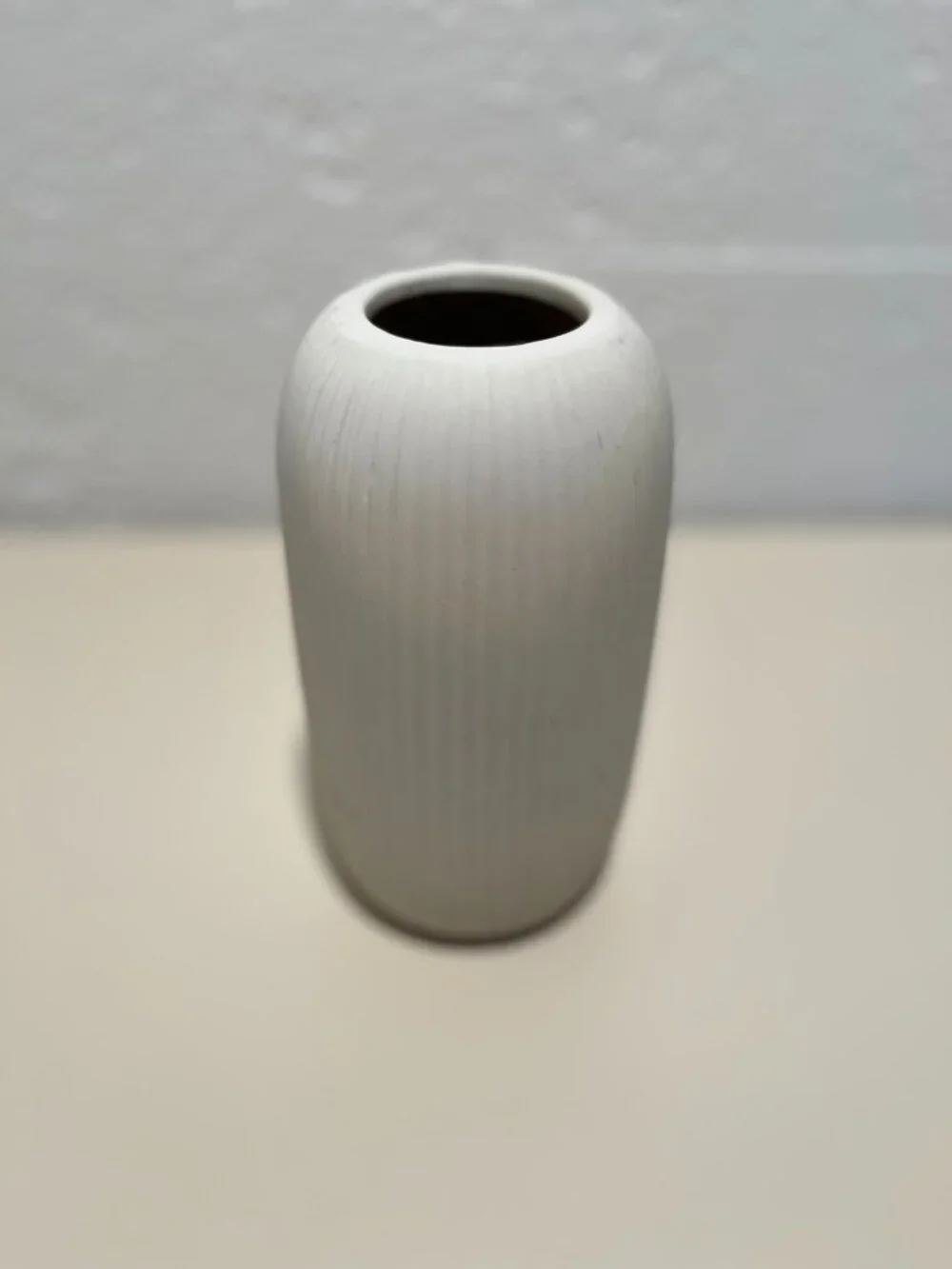 Medium White Textured Stoneware Vase